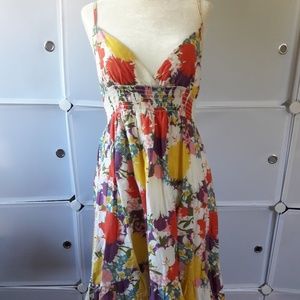 Aqua Floral Summer Dress